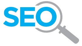 says SEO with magnifying glass